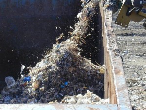 Shredded waste for use in test burn